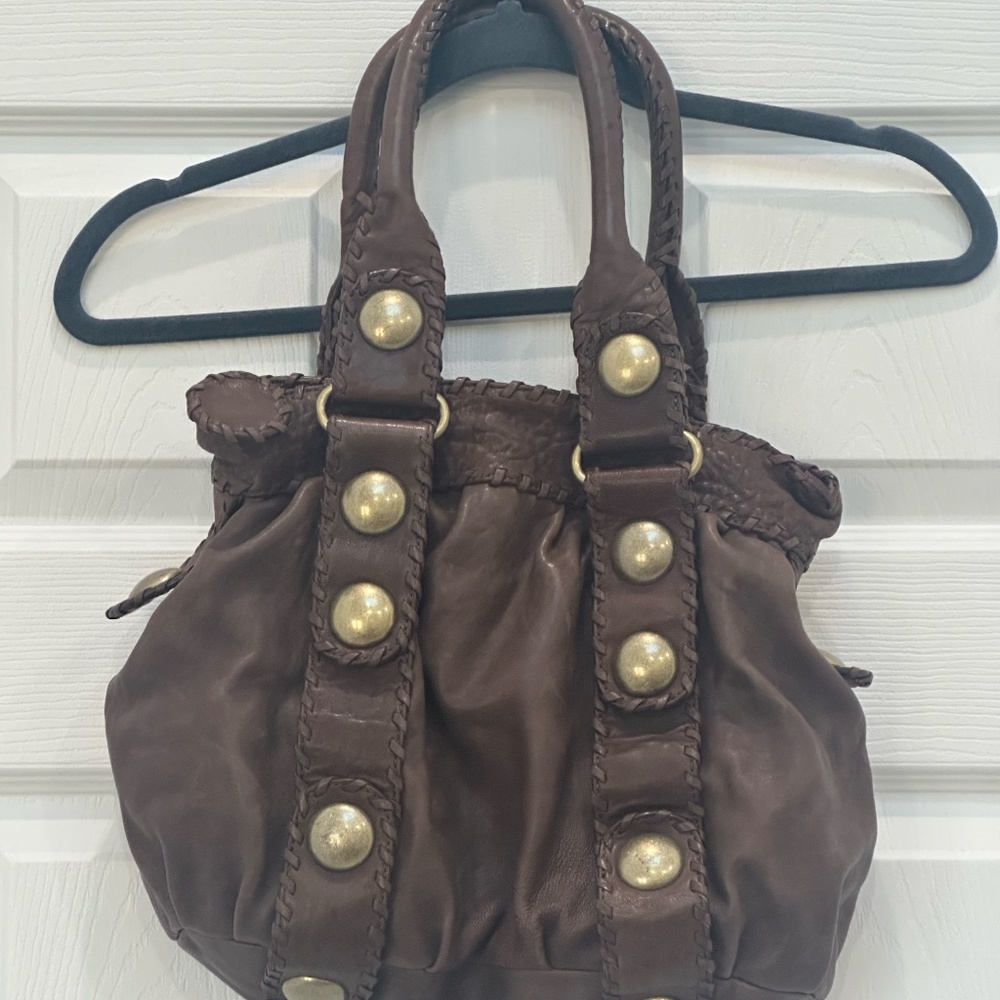 CYNTHIA ROWLEY BROWN BOHO FINE LEATHER HANDBAG